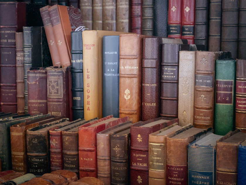 books bookshelf spines